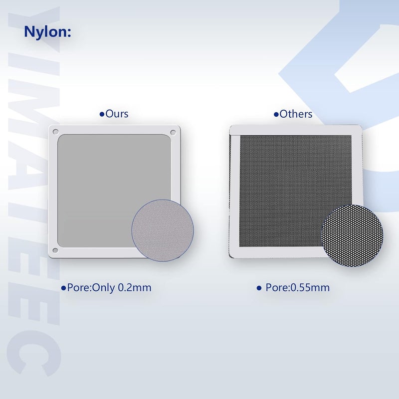 YIMATEECO Dust Filter PC 120mm for Computer Cooler/PSU/Routers Nylon 80 Mesh, Magnetic Frame PC Fan Dust Mesh PC Cooler Filter Dustproof Computer Fan Grills (Nylon, 120 * 120mm, 5pcs, White) - Image 2